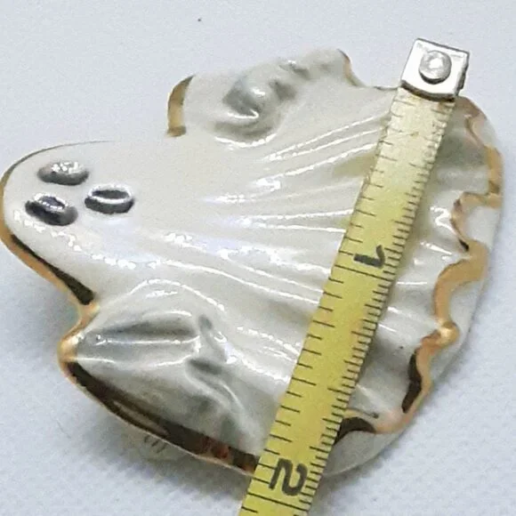 NEW Collectable Prosperity 22kt gold trimmed ceramic ghost pin - Picture 9 of 12